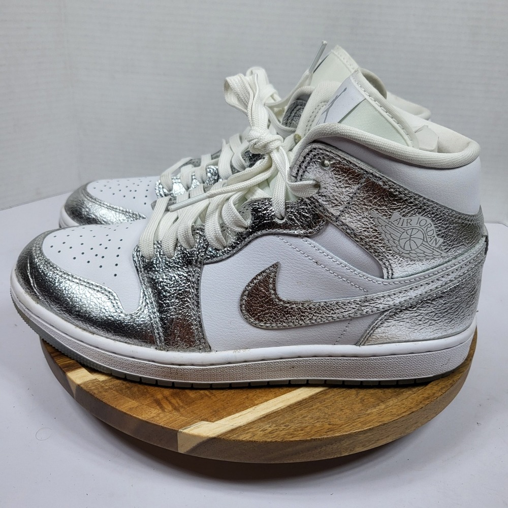 Jordan Women’s Sneakers White and Silver High Top